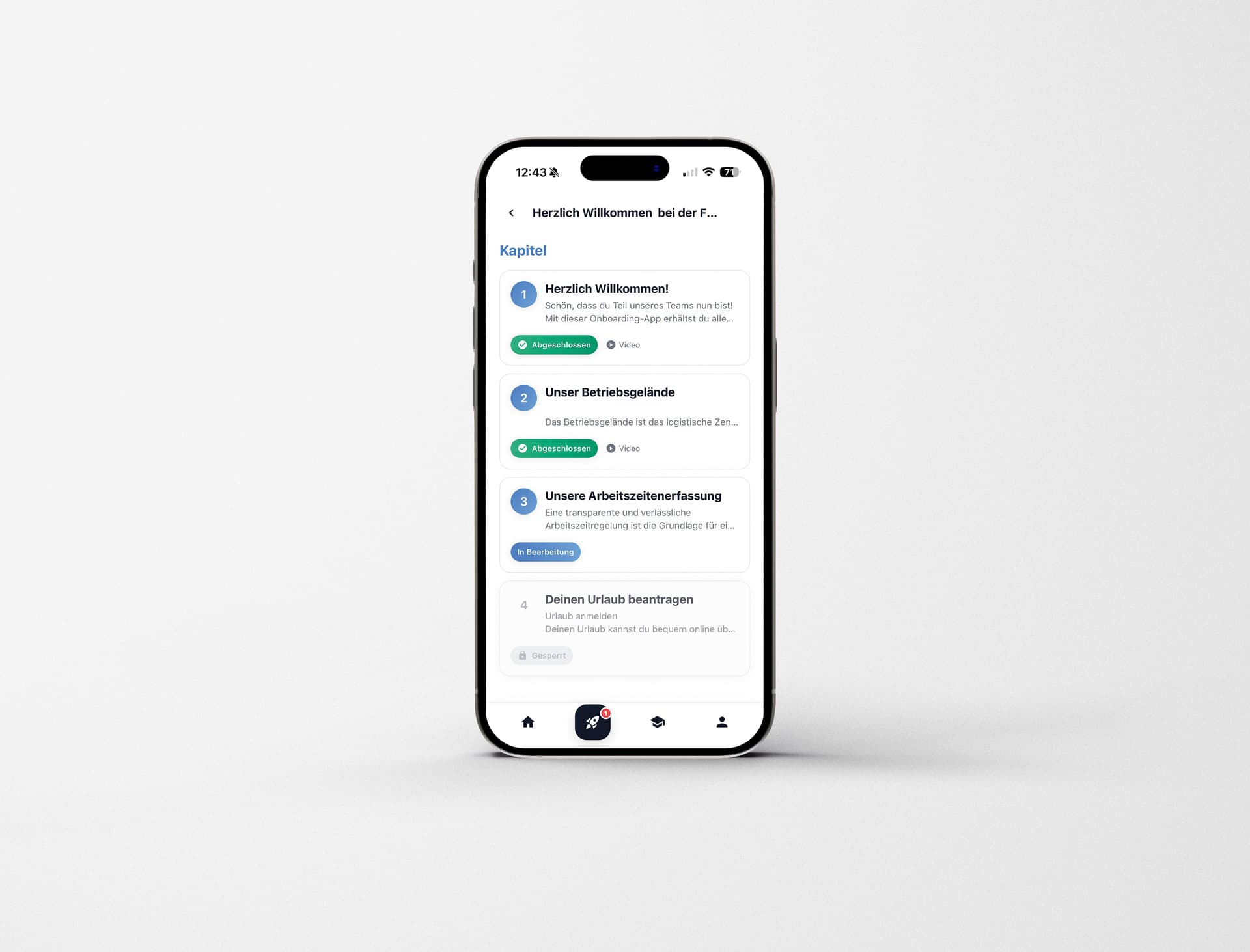 App Onboarding Übersicht